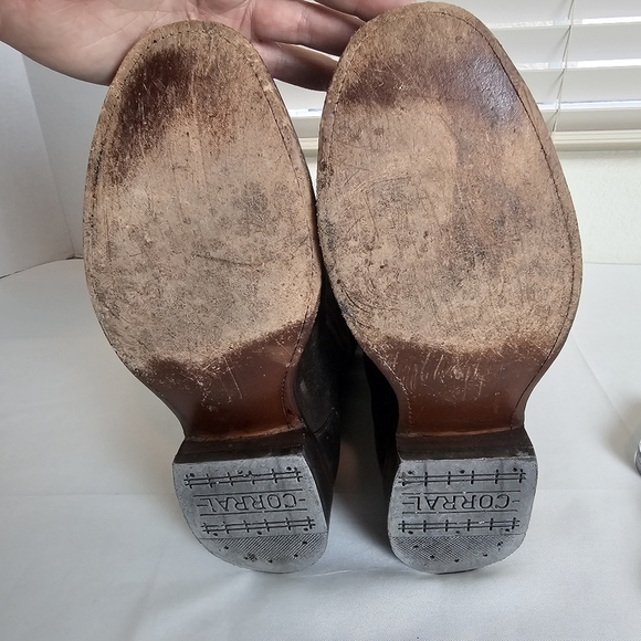 Corral Men’s Cowboy Boots Size 10 Chocolate Brown Leather Round Toe Western - Picture 14 of 15